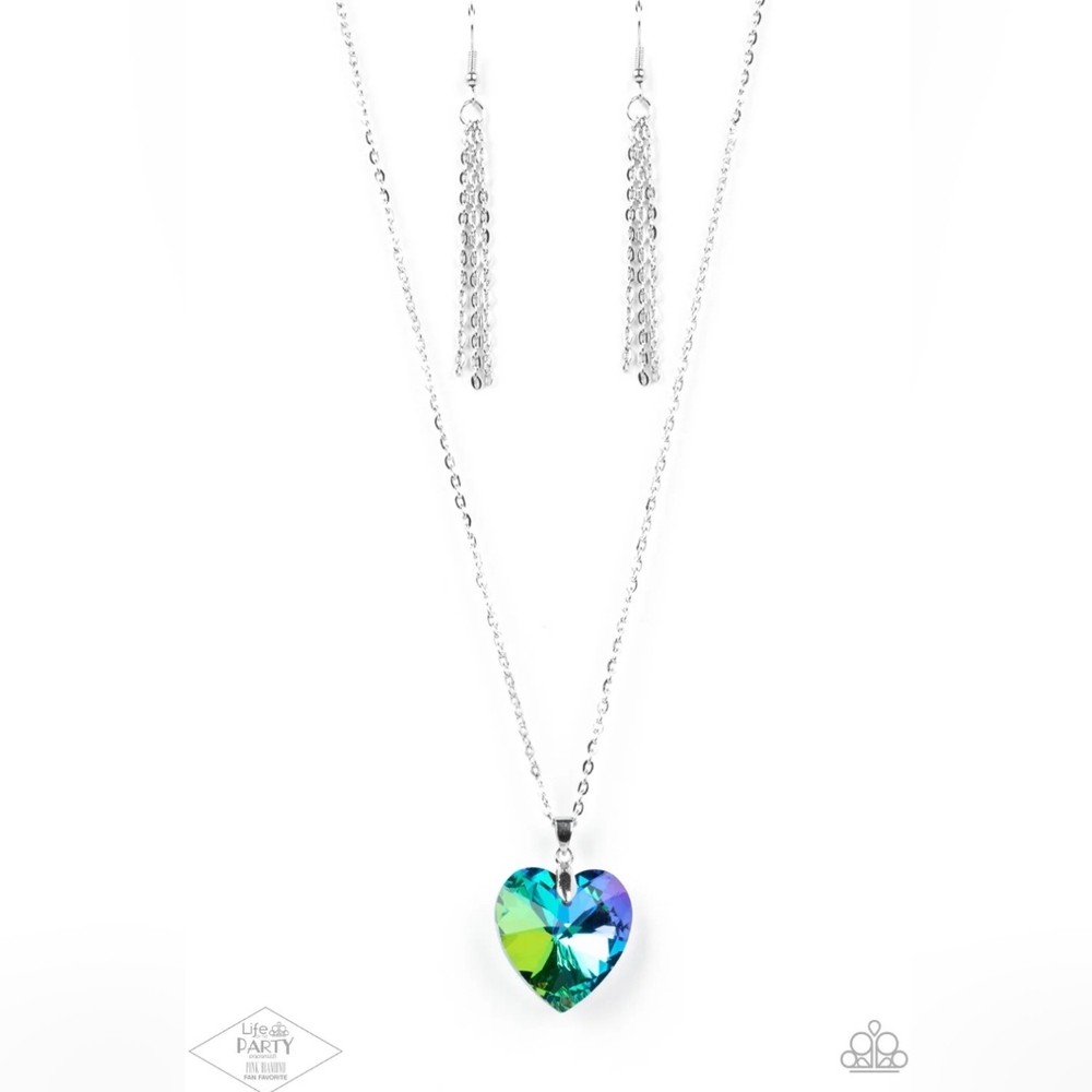 Elegant Silver Heart Necklace and Earring Set